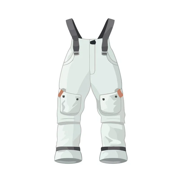 Bílá Lyžařské Kalhoty Ikona Zařízení — Stockový vektor