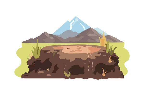 stock vector terrain with mountains landscape scene