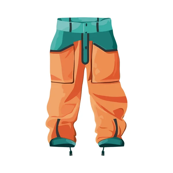 Naranja Esquiador Pantalones Equipo Icono — Vector de stock