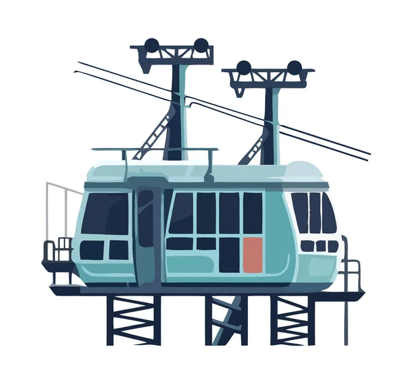 Cableway Station Transport Isolated Icon — Stock Vector