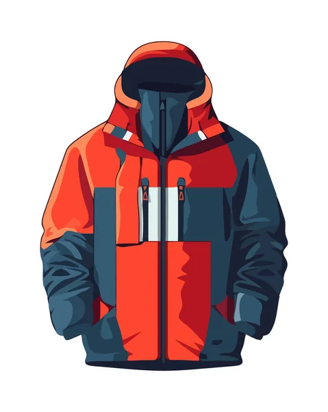Rote Winterjacke Sportausrüstung Ikone — Stockvektor