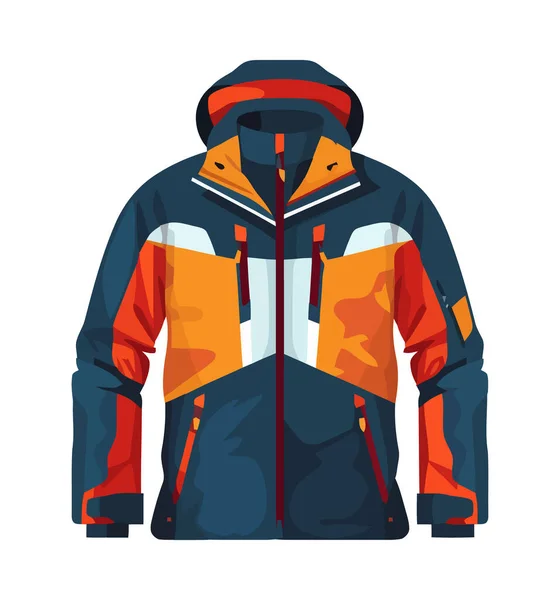 Zimní Oranžová Bunda Sportovní Vybavení Ikona — Stockový vektor
