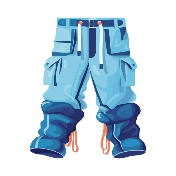 Azul Esquiador Pantalones Equipo Icono — Vector de stock