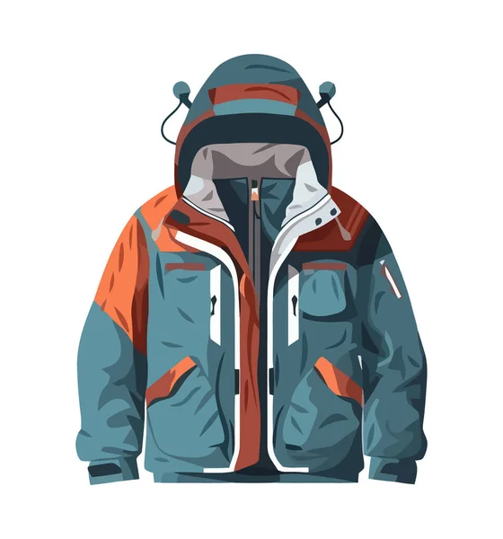 Wintergraue Jacke Sportausrüstung Ikone — Stockvektor
