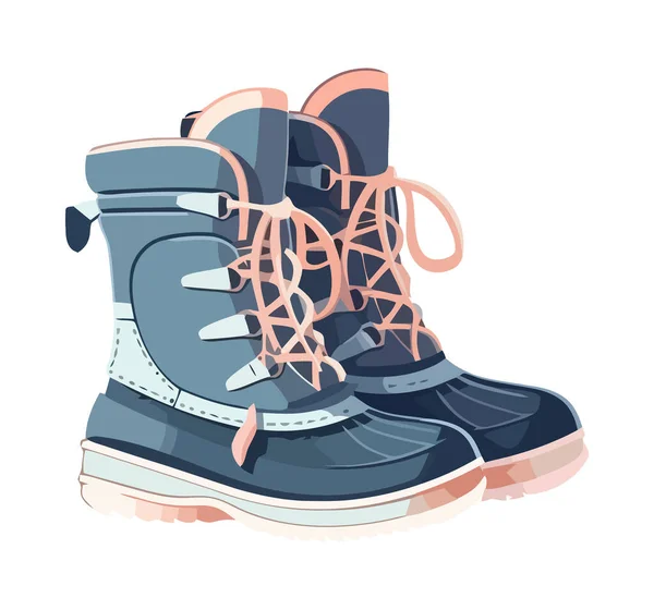 Икона Оборудования Розовых Лыжных Ботинок — стоковый вектор