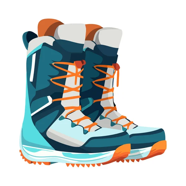 White Skier Boots Equipment Icon — Stock Vector