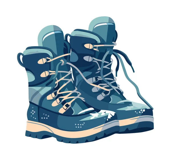Blue Skier Boots Equipment Icon — Stock Vector