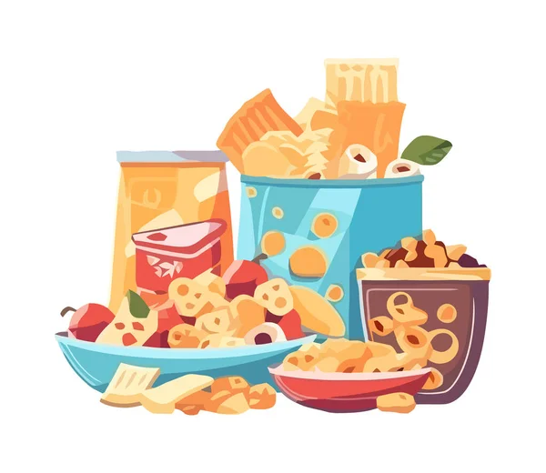 Delicious Snacks Food Isolated Icon — Stock Vector
