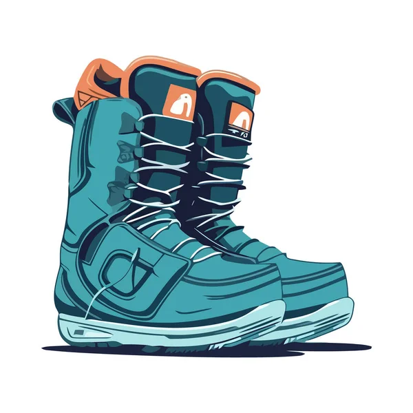 グレーのスキーヤーのブーツの靴機器のアイコン — ストックベクタ