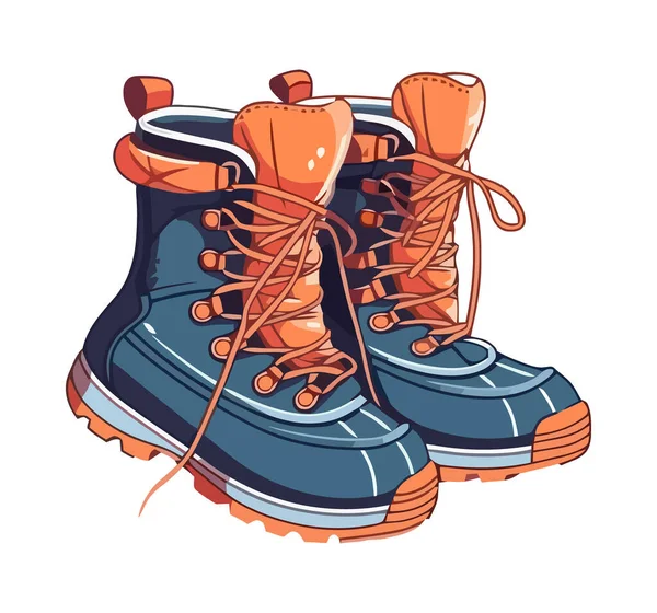 Orange Skier Boots Equipment Icon — Stock Vector