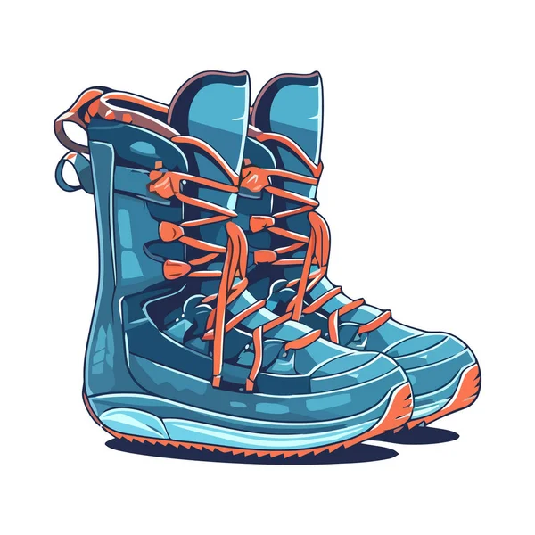Red Skier Boots Equipment Icon — Stock Vector