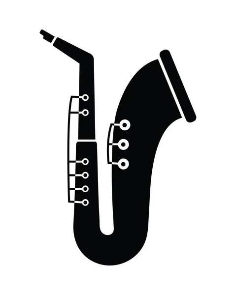 Saxofoon Instrument Met Mondstuk Geïsoleerd — Stockvector