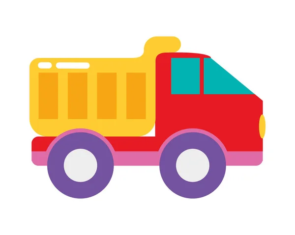 Camion Lourd Livrant Conteneur Fret Sur Autoroute Isolé — Image vectorielle