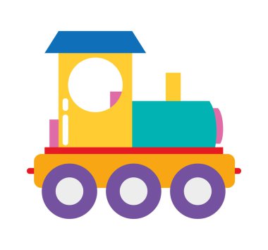 Sevimli küçük oyuncak tren ikonu izole