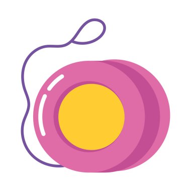 Pembe yoyo çocuk oyuncak ikonu izole edildi