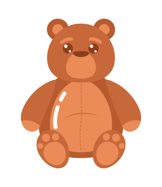 Flauschiger Winter Teddybär Sitzt Isoliert Der Natur — Stockvektor
