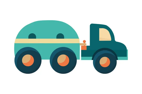 Πράσινο Παιδικό Παιχνίδι Φορτηγό Εικονίδιο — Διανυσματικό Αρχείο