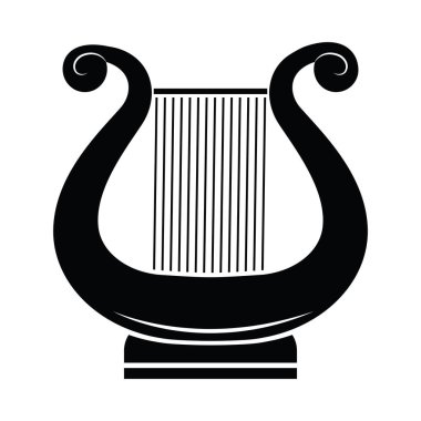 Antik müzik aletinin silueti yalıtılmış lira