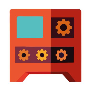 Sektör kırmızı makine sembolü izole edildi