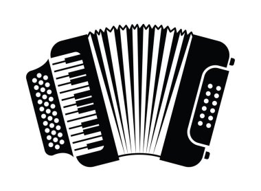 akordeon müzik aleti silueti izole edildi
