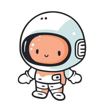 Üniformalı izole edilmiş gülümseyen astronot.