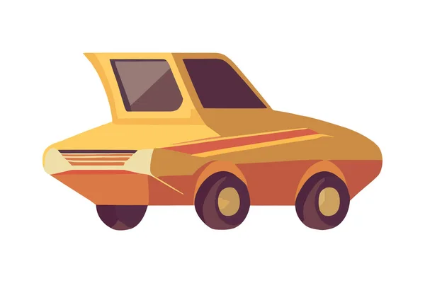 Retro Dřevěné Auto Hračky Ikona — Stockový vektor