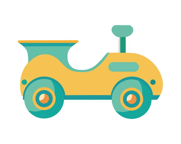 Маленький Желтый Автомобиль Игрушка Изолирован — стоковый вектор