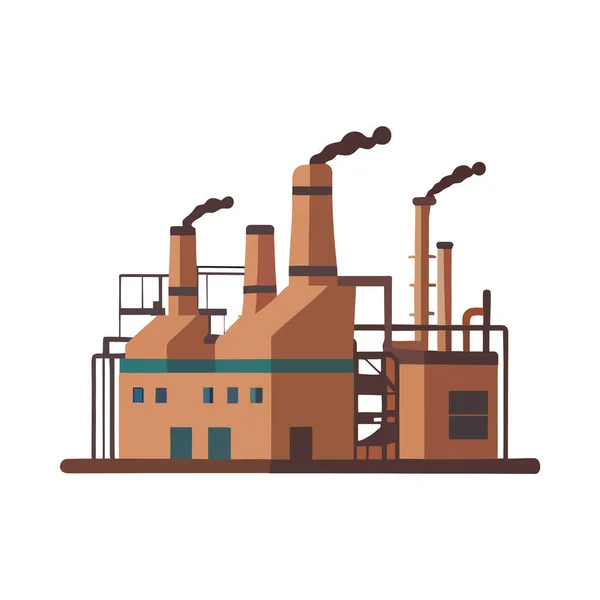 Pollution Symbolise Danger Dans Industrie Isolée — Image vectorielle