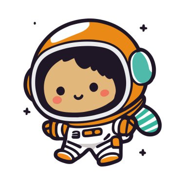 Uzay giysisi içinde gülümseyen astronot izole edilmiş.