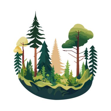 Tropikal orman manzarası izole