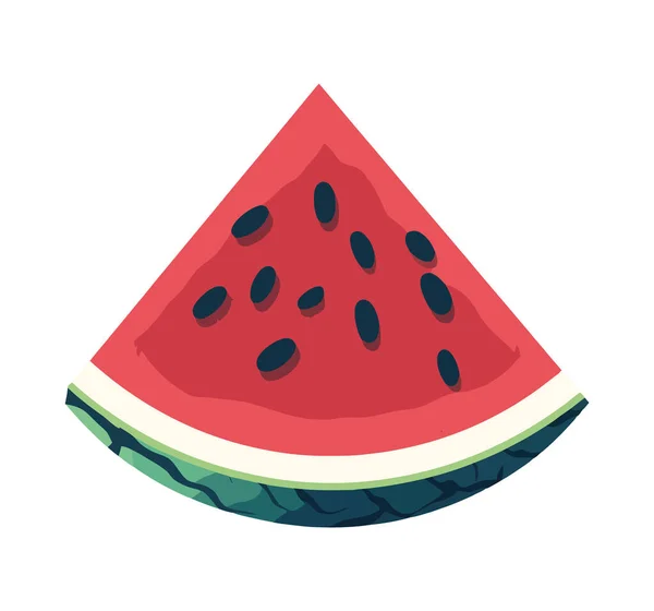 Saftige Wassermelonenscheibe Ist Ein Erfrischender Snack — Stockvektor