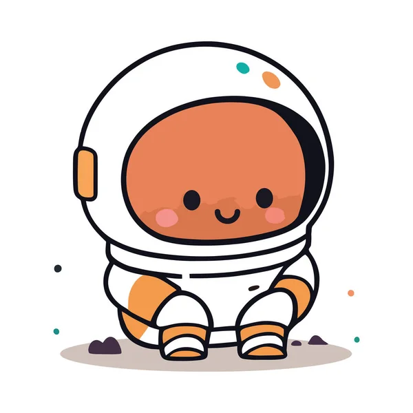 Joyeux Astronaute Avec Uniforme Isolé — Image vectorielle