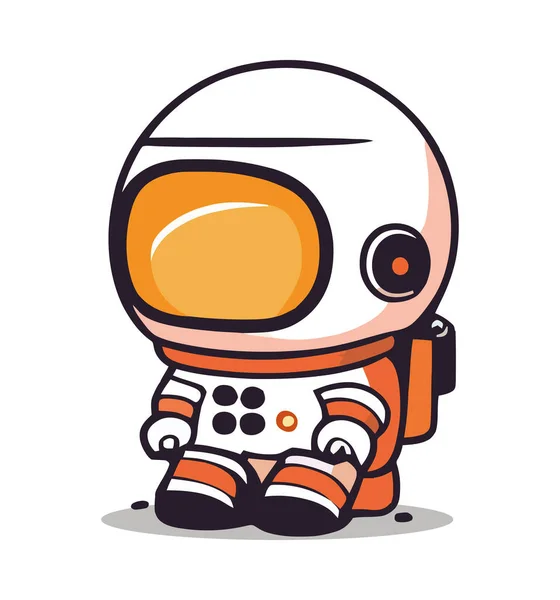 Glada Cyborg Astronaut Leker Med Robotarm Isolerad — Stock vektor