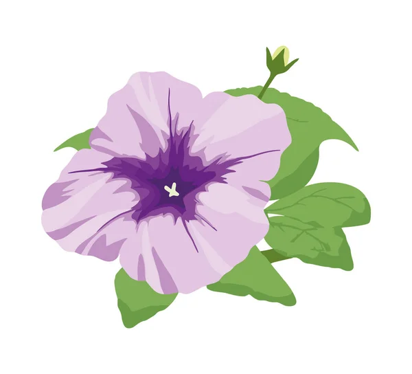 Icône Isolée Fleur Hibiscus Violet — Image vectorielle