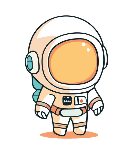 Alegre Astronauta Aventura Galáctica Aislado — Archivo Imágenes Vectoriales