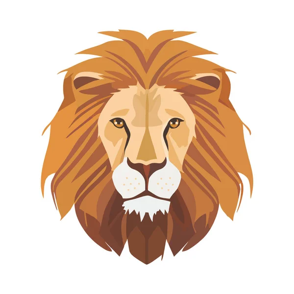 Μεγαλοπρεπές Λιοντάρι Που Συμβολίζει Την Απομονωμένη Άγρια Φύση Της Αφρικής — Διανυσματικό Αρχείο