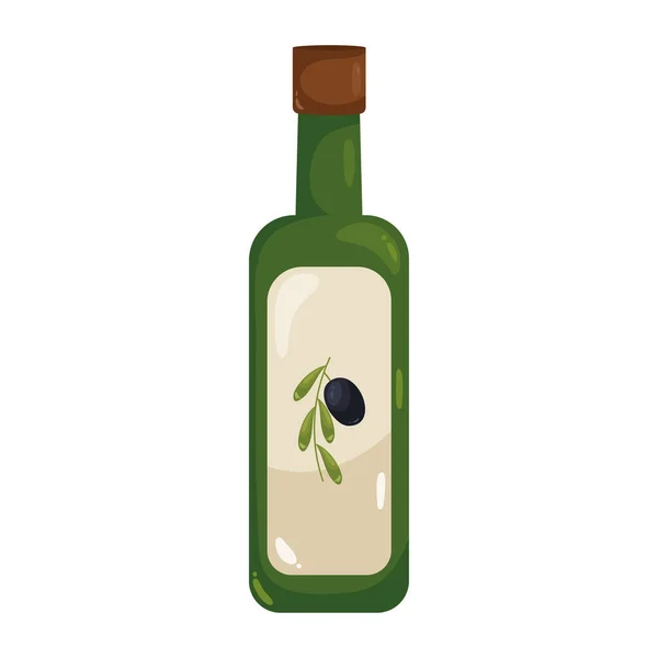 Huile Olive Bio Condiment Gastronomique Frais Nature Isolé — Image vectorielle