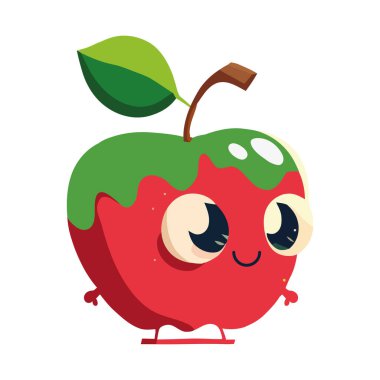 Elma, izole edilmiş öğle yemeğine neşeli atıştırmalıklar getirir.