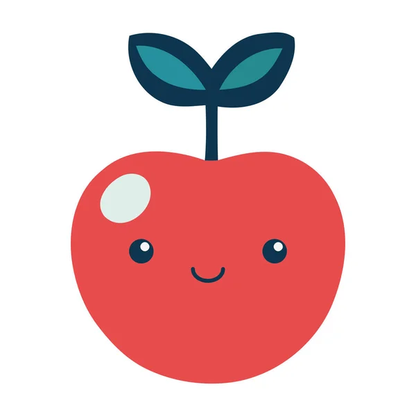 多汁的苹果象征着健康的生活方式和孤立的爱情 — 图库矢量图片