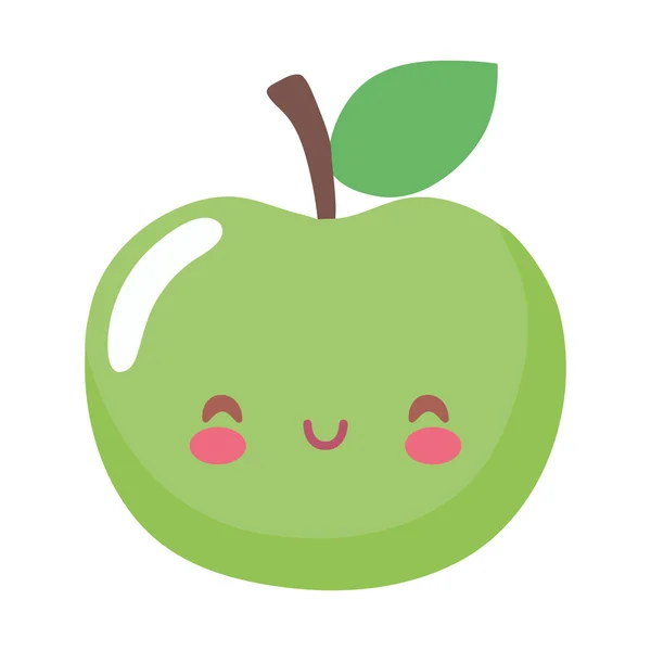 Jablečná Ikona Zdravé Organické Občerstvení Izolované — Stockový vektor