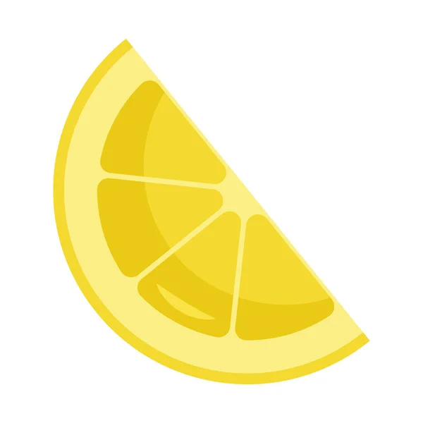 Saftig Gelbe Zitronenscheibe Symbol Der Frische Isoliert — Stockvektor