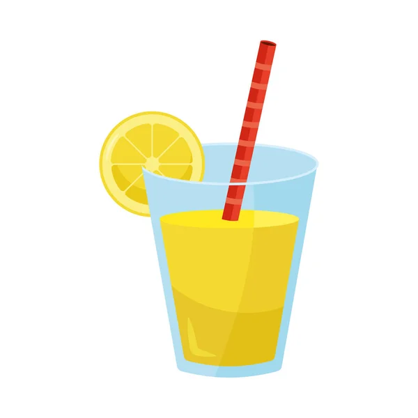 Cocktail Rafraîchissant Citron Glace Isolé — Image vectorielle