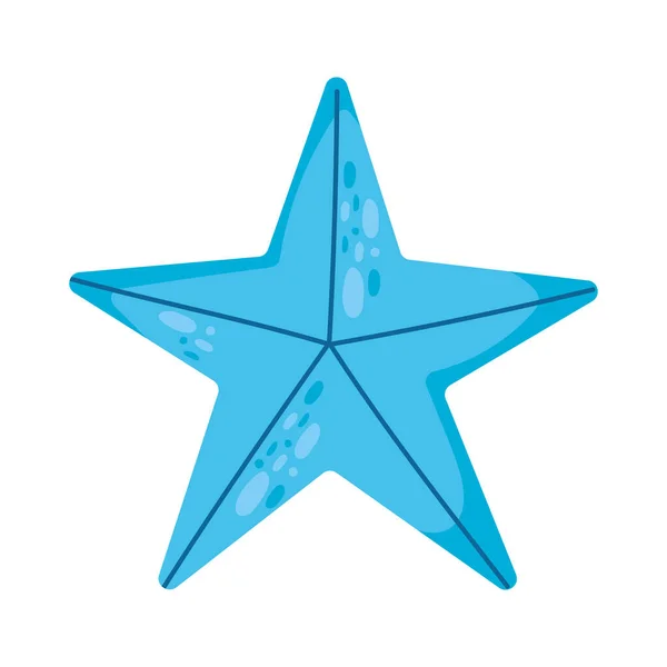 Blå Sjöstjärna Djur Sjögräs Ikon Isolerad — Stock vektor