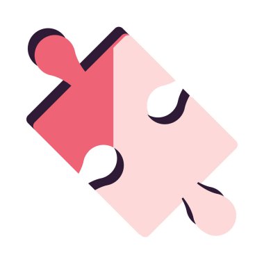 Düz yapboz parçası beyaz üzerine