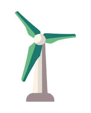 Yel değirmeni teknolojisi türbin simgesi izole edildi