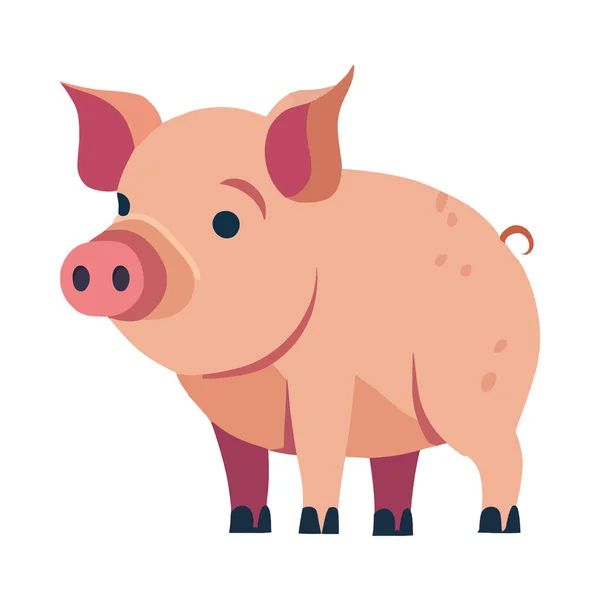 stock vector flat pig design over white