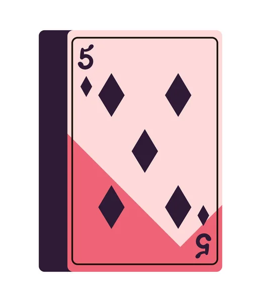 Flache Pokerkarte Über Weiß — Stockvektor