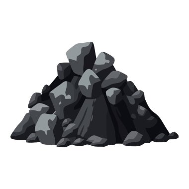 Soyut madencilik sanayi kömür ikonu izole