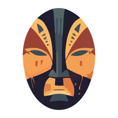 Düz tasarımla izole edilmiş yerel kültür tanrısı.