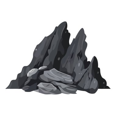 Dağ manzarasının silueti izole edilmiş.